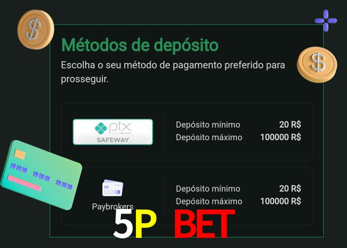 O cassino 5P Bet oferece uma grande variedade de métodos de pagamento